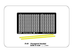 Aber R-40 Hexagonal bolts and nuts 1,5mm useful for 1/16 – Bild 5