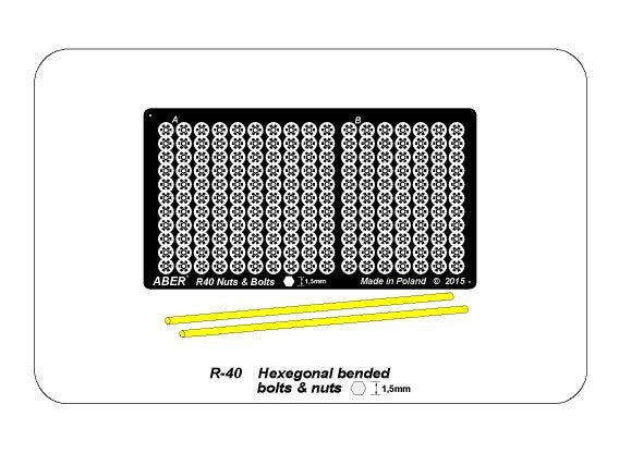 Aber R-40 Hexagonal bolts and nuts 1,5mm useful for 1/16 – Bild 5