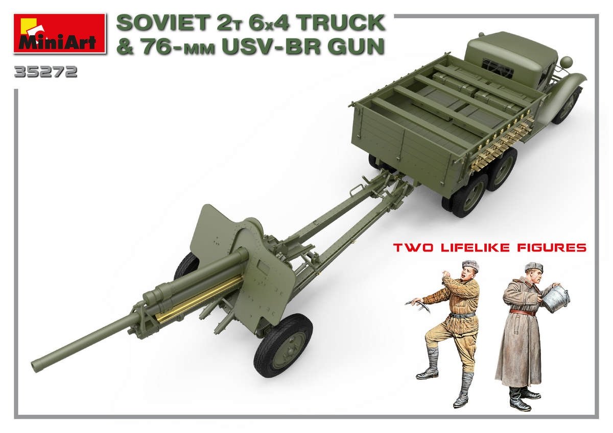 MiniArt 35272 CAMION SOVIETIQUE 2T 6X4 ET PISTOLET USV-BR 76 mm 1/35 – image 6