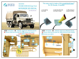 Quinta Studio QD35060 GMC CCKW 352 Cargo Truck 3D-Printed &amp;amp; coloured Interior on decal paper (HobbyBoss) 1/35 – Bild 7