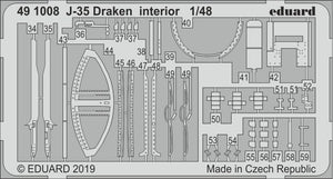 Eduard 491008 J-35 Draken interior HASEGAWA 1/48 – zdjęcie 2