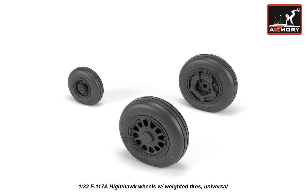 Armory Models AW32305 F-117A Nighthawk wheels w/ weighted tires 1/32 – immagine 4