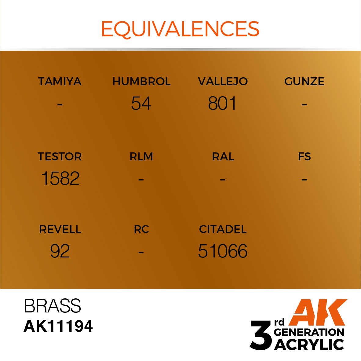 AK Interactive AK11194 BRASS – METALLIC 17ml – image 3