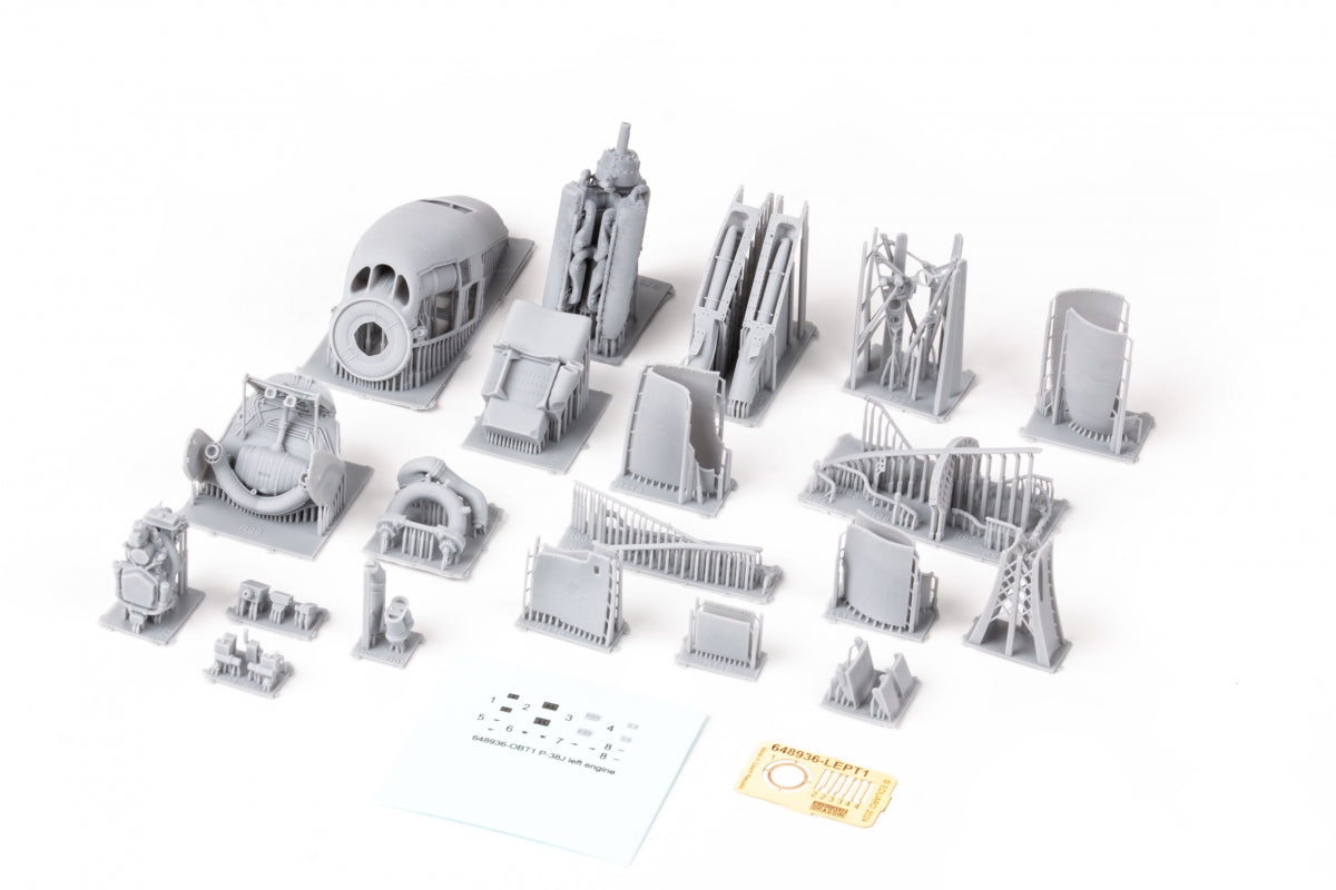 Eduard 648936 P-38J left engine PRINT TAMIYA 1/48 – immagine 3