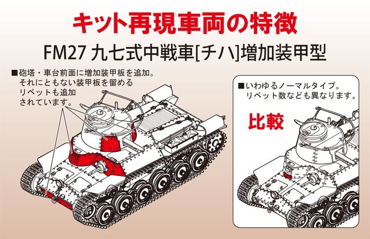 Maquette Fine Molds FM27 Char de combat principal IJA Type 97 Chi-Ha avec blindage additionnel 1/35 – image 4