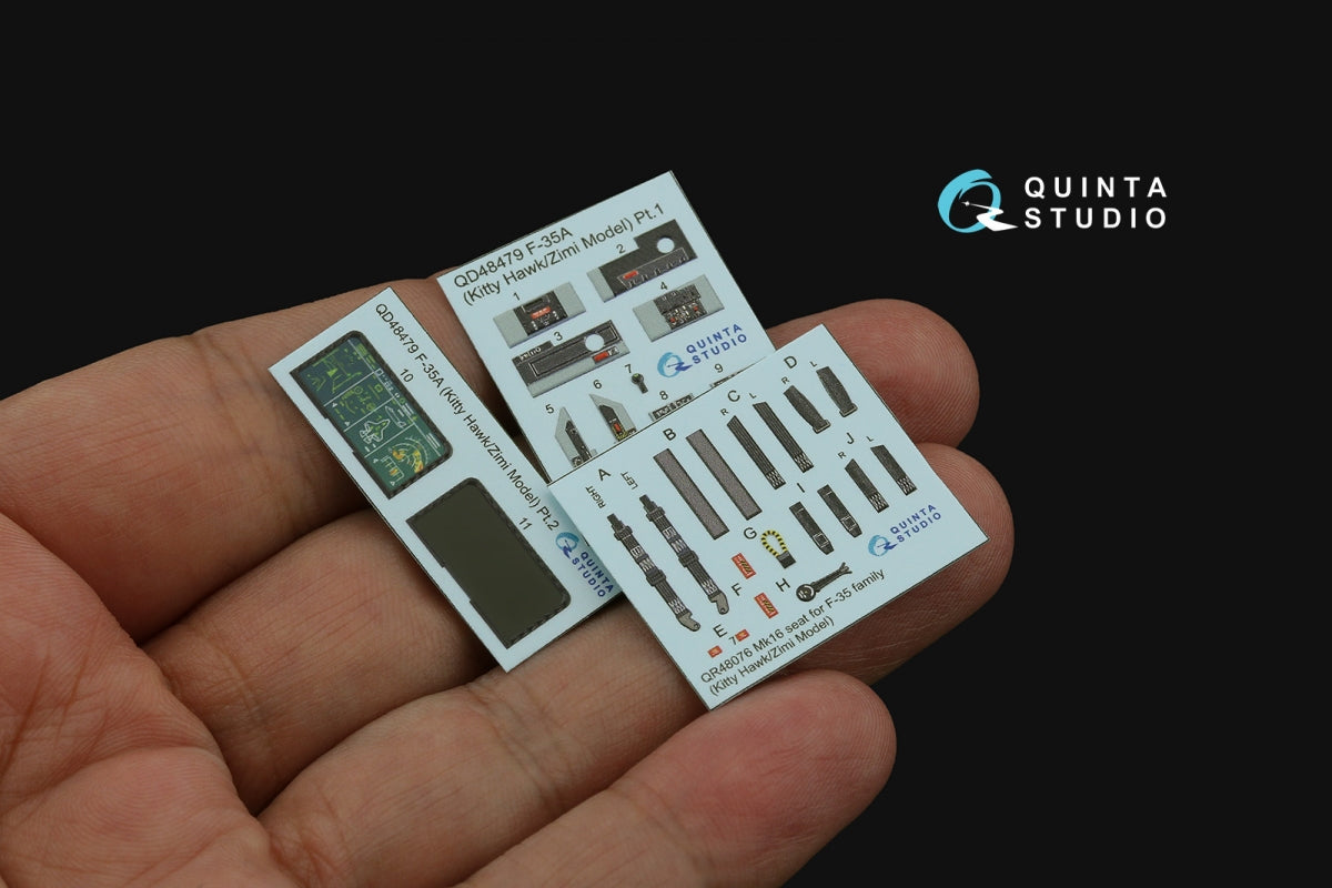 Intérieur imprimé en 3D et coloré sur papier décalcomanie Quinta Studio QD48479 F-35A (Kitty Hawk/Zimi Model) 1/48 – image 3