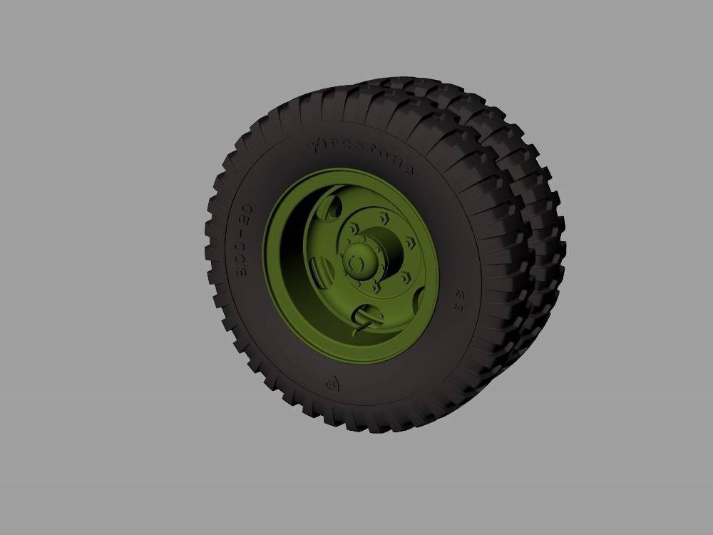 Panzer Art RE35-530 M35&amp;amp;M109 trucks road wheels (Firestone) 1/35 – Bild 3