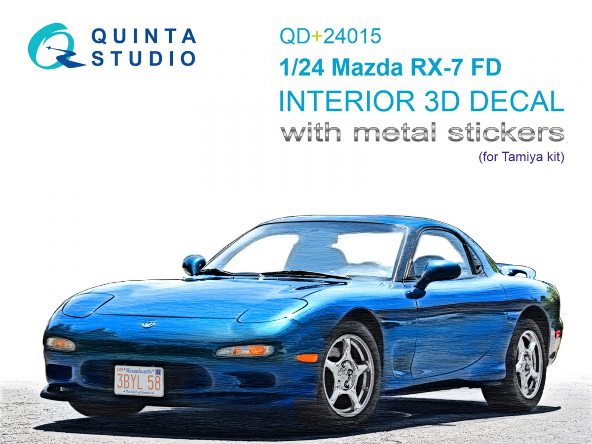 Quinta Studio QD+24015 Mazda RX-7FD 3D-Printed &amp;amp; coloured Interior on decal paper (Tamiya) (with metal sticker parts) 1/35