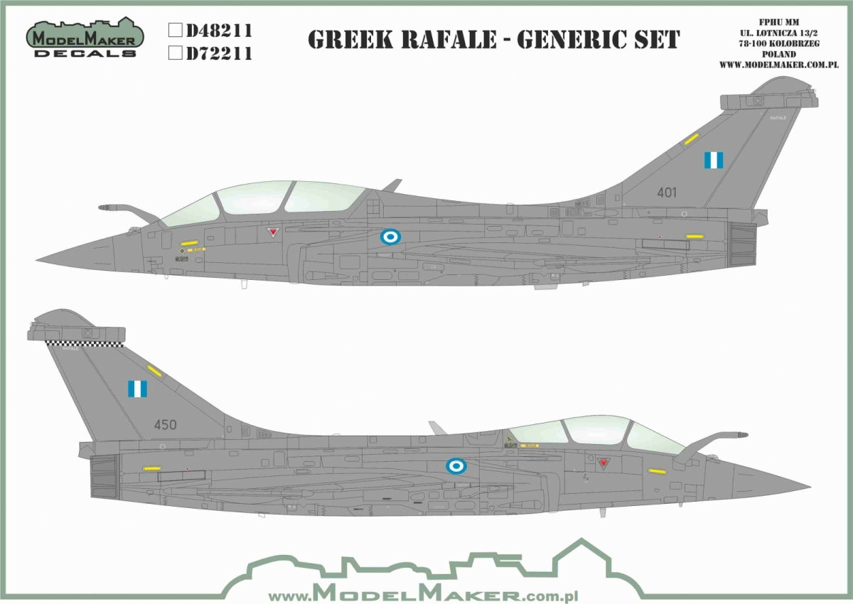 Décalcomanies ModelMaker D48211 Rafale grec - set générique 1/48