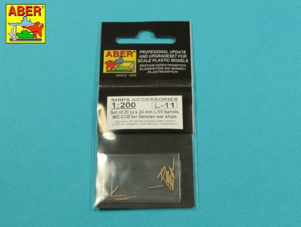 Aber 200L-11 Set of 20 barrels 20 mm L/65 MG C/30 for German ships 1/200 – image 3