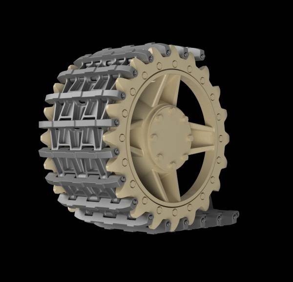 Panzer Art TR35-017 Entwicklungfahrzeug E-10 tracks + correct drive wheels 1/35 – immagine 2