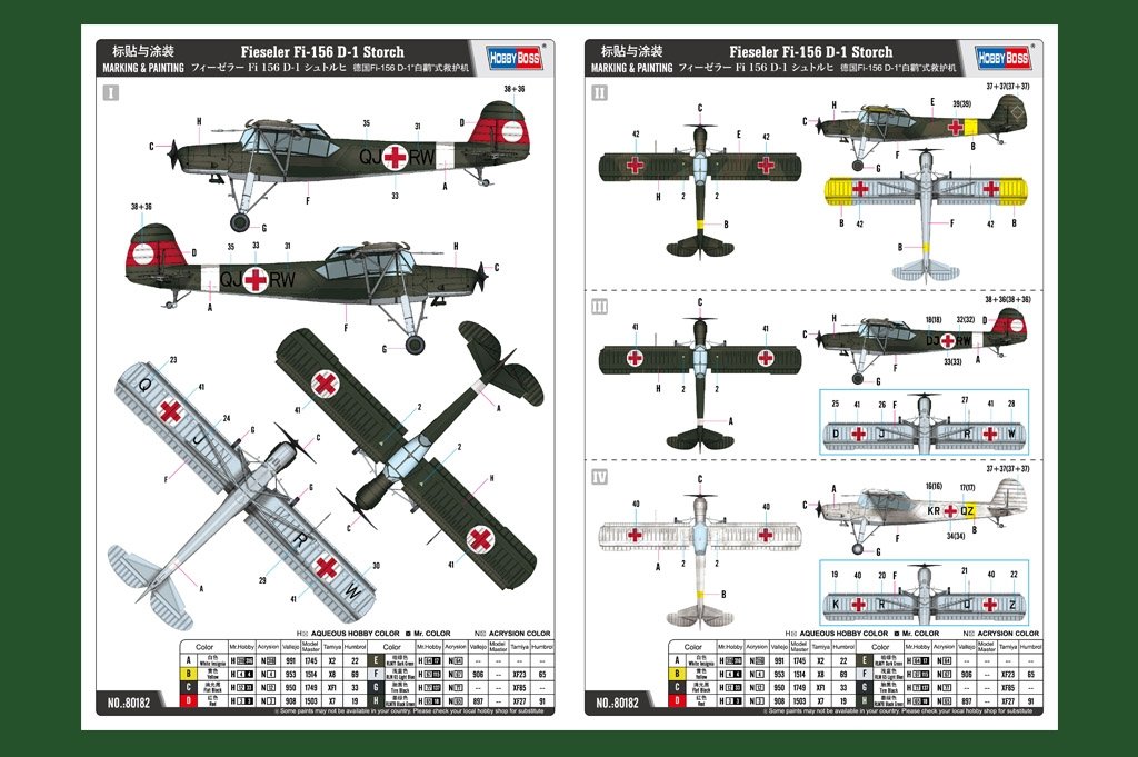 Hobby Boss 80182 German Fi-156 D-1 &amp;quot;White Stork&amp;quot; ambulance 1/35 – Bild 5