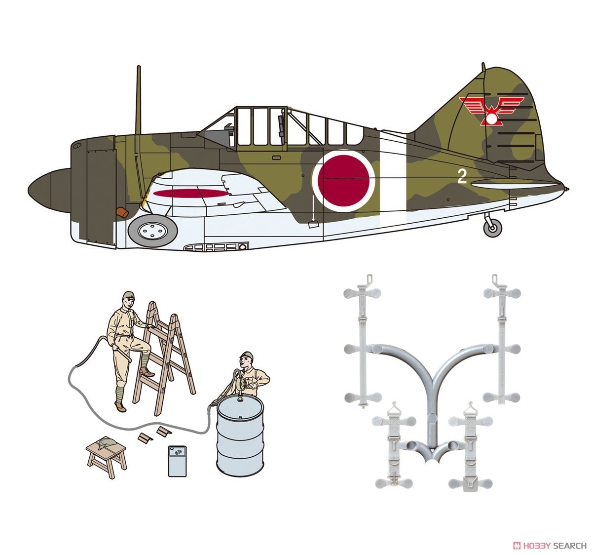 FineMolds 48994 B-339 Buffalo &amp;quot;Japanese Army&amp;quot; w/Ground Crew &amp;amp; Equipment 1/48 – zdjęcie 10