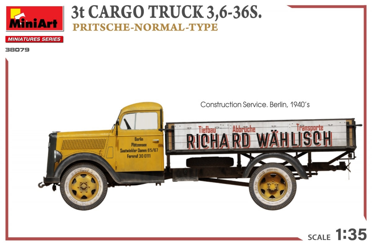 MiniArt 38079 3t CARGO TRUCK 3,6-36S. PRITSCHE-NORMAL-TYPE 1/35 – zdjęcie 13