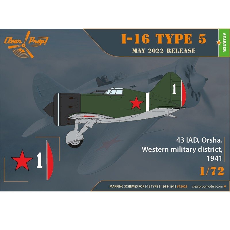 Clear Prop! CP72025 I-16 Type 5 (1938-1941) STARTER KIT 1/72 – Bild 3