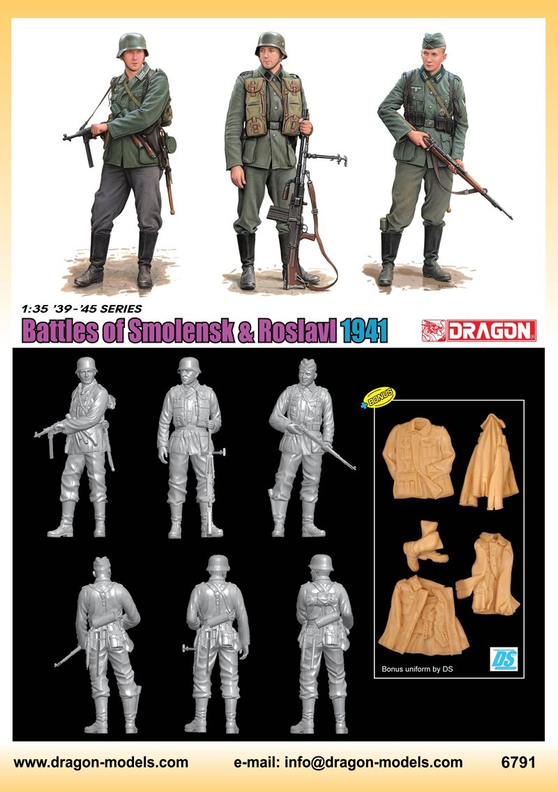 Dragon 6791 Battle Of Smolensk Roslavl 1941 (3 Figure Set) with Bonus DS Uniform Boots 1/35 – Bild 2