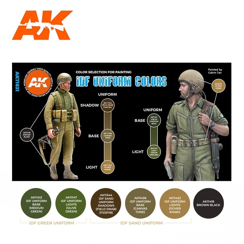 AK Interactive AK11631 IDF UNIFORM COLORS – immagine 2