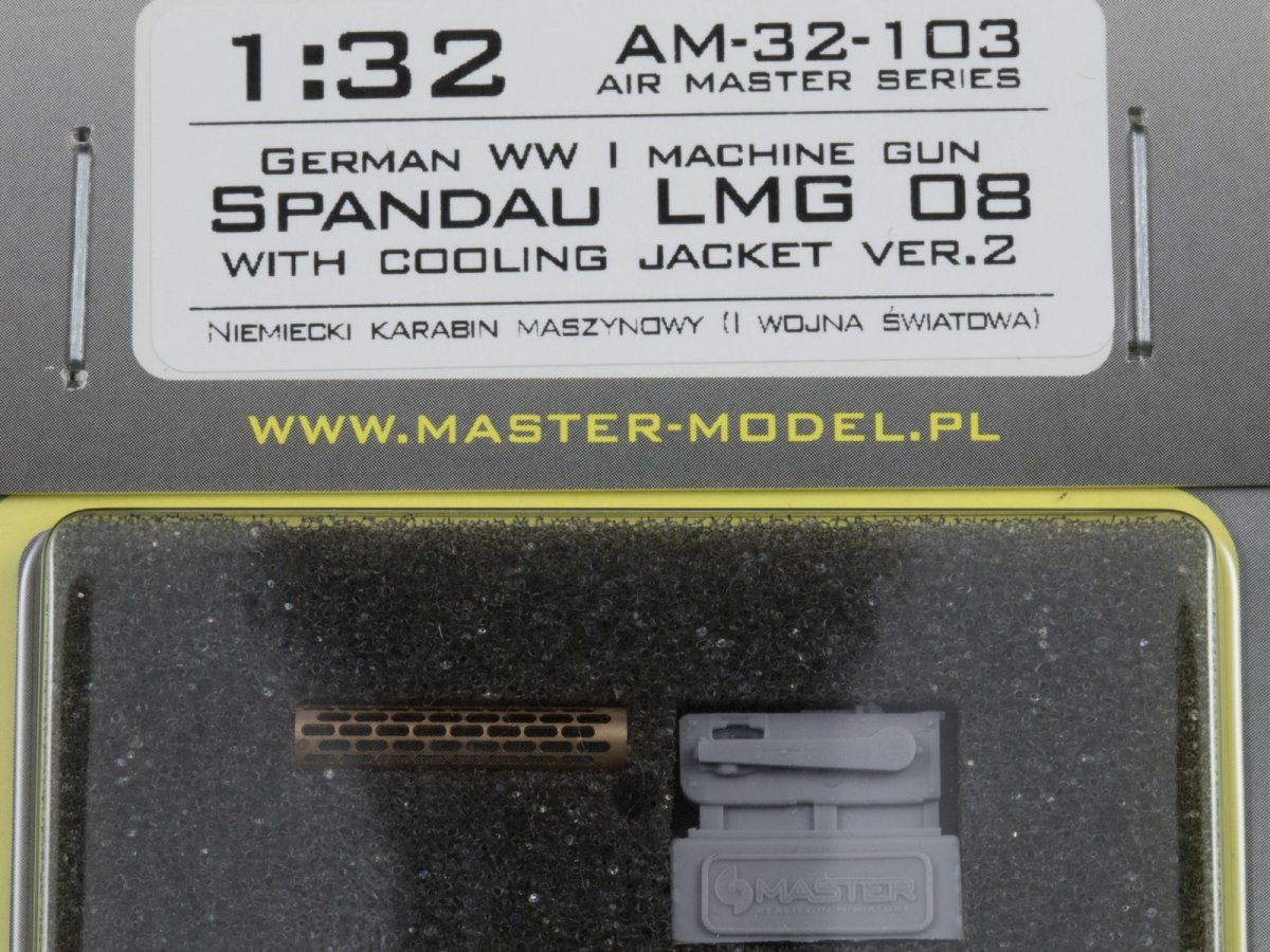 Master AM-32-103 German WWI Machine Gun Spandau LMG 09 with Cooling Jacket ver.2 1/32 – immagine 6