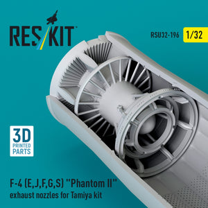 RESKIT RSU32-0196 F-4 (E, J, F, G, S) &amp;quot;Phantom II&amp;quot; exhaust nozzles for Tamiya kit (3D Printed) 1/32 – immagine 3