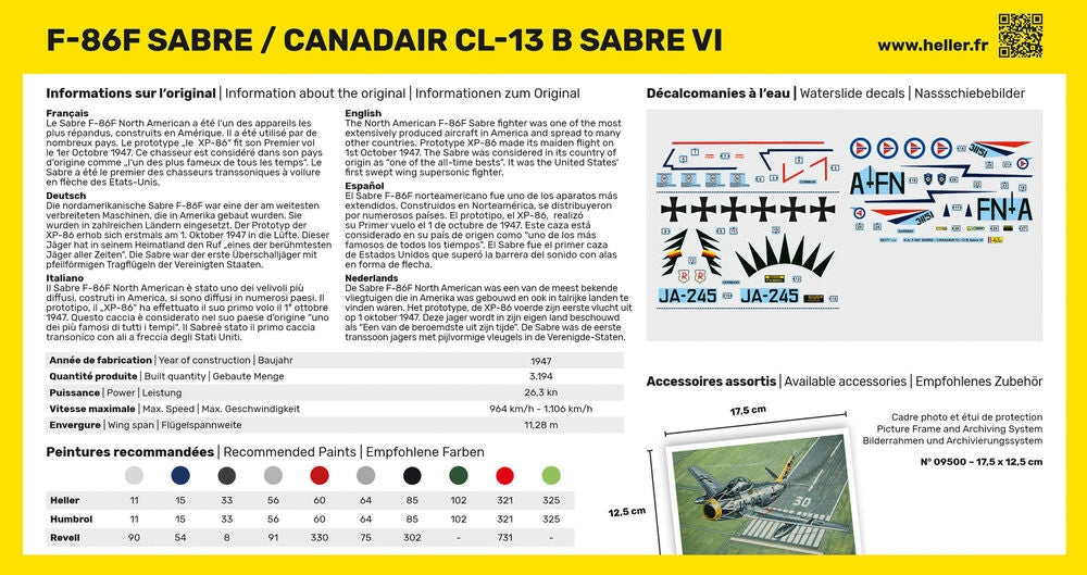 Heller 80277 F-86F SABRE / CANADAIR CL-13 B SABRE VI 1/72 – Bild 4