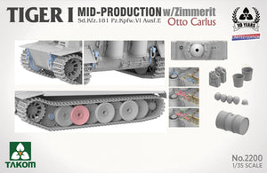 Takom 2200 Tiger I Mid Production w/zimmerit Sd.Kfz. 181 Pz.Kpfw. VI Ausf. E Otto Carius 1/35 – image 4