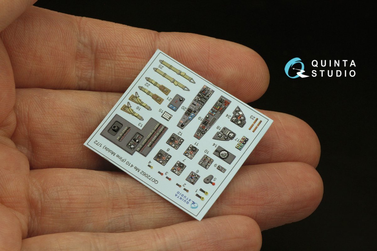 Quinta Studio QD72062 Me 410 3D-Printed &amp;amp; coloured Interior on decal paper (Fine Molds) 1/72 – Bild 5