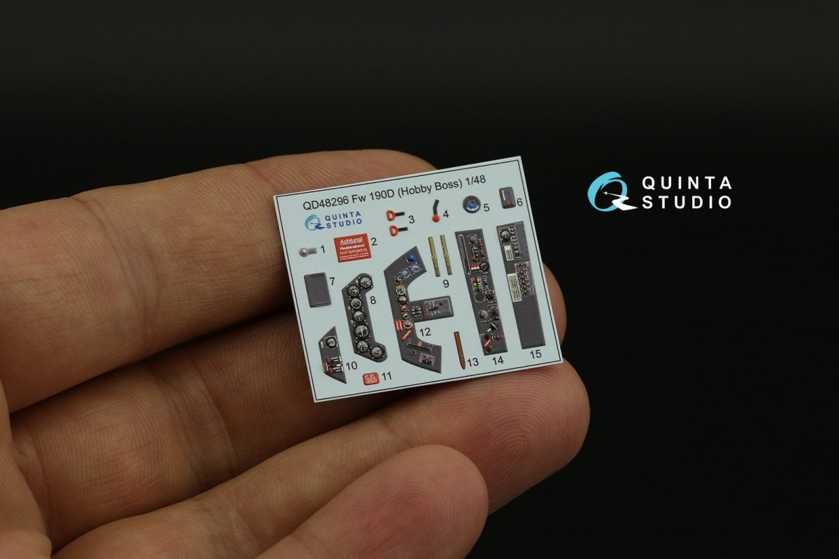 Quinta Studio QD48296 FW 190D-9 3D-Printed &amp;amp; coloured Interior on decal paper (HobbyBoss) 1/48 – imagen 3