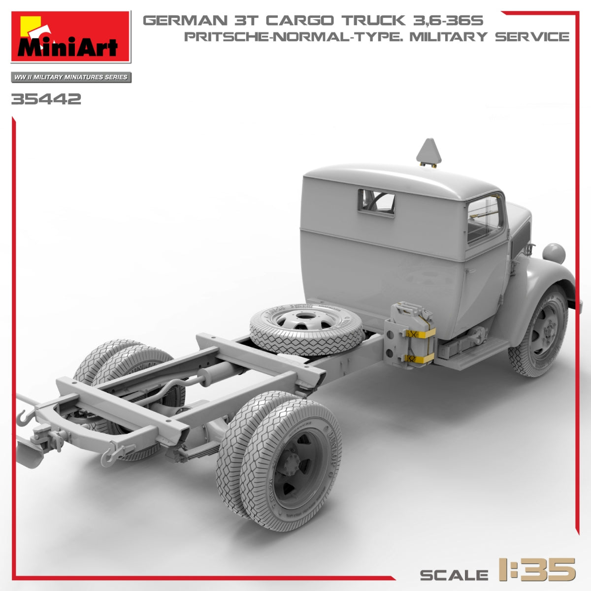 Miniart 35442 GERMAN 3T CARGO TRUCK 3,6-36S. PRITSCHE-NORMAL-TYPE. MILITARY SERVICE 1/35 – immagine 6