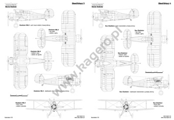 Kagero 7094 Gloster Gladiator Mk. I, I Trop, II, II Meteo, Sea Gladiator, J-8 EN/PL – immagine 2