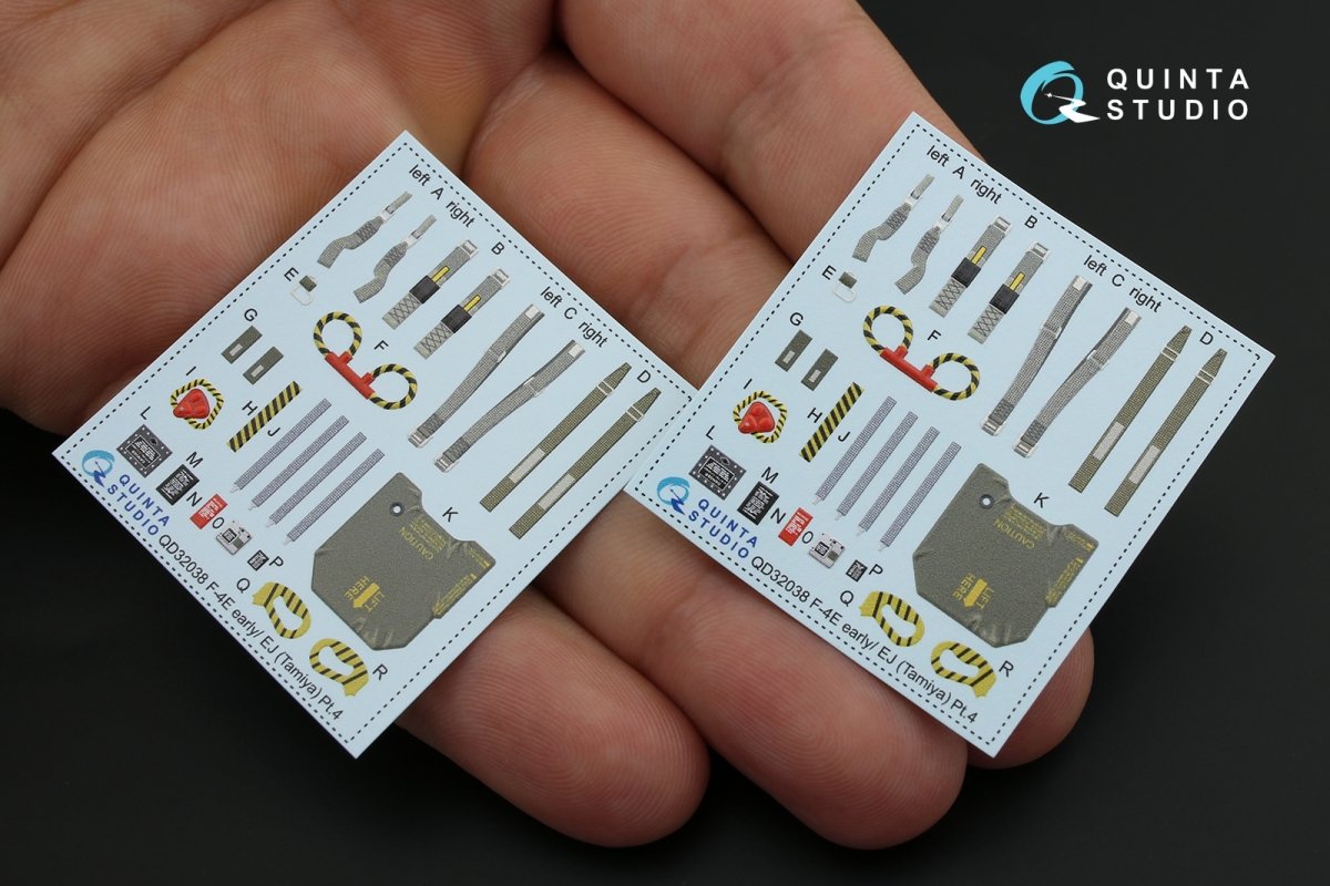 Quinta Studio QD32038 F-4E early/F-4EJ 3D-Printed &amp;amp; colored Interior on decal paper (for Tamiya kit) 1/32 – image 6