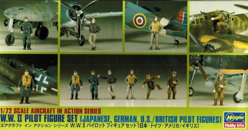 Hasegawa X72-8 WWII Pilot Figure Set 1/72