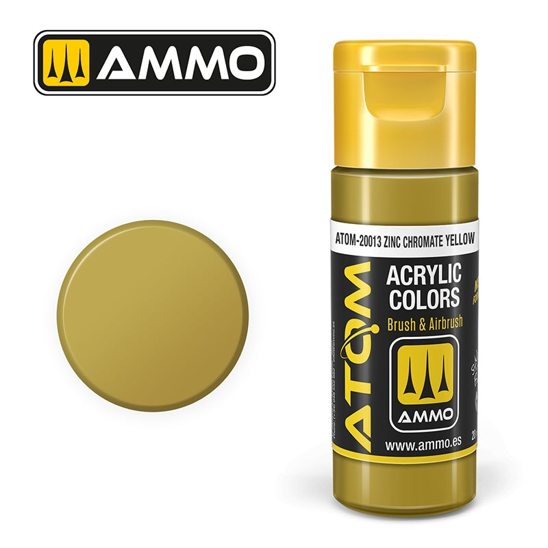 AMMO of Mig Jimenez 20013 ATOM COLOR Zinc Chromate Yellow 20ml
