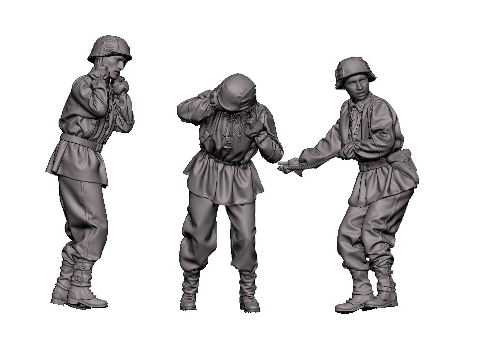 Glowel Miniatures 35061 Équipe d&amp;#39;obusier WSS (3 figurines, imprimées en 3D) 1/35