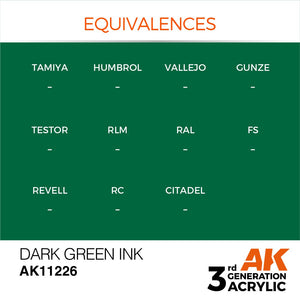 AK Interactive AK11226 DARK GREEN – INK 17ml – immagine 3