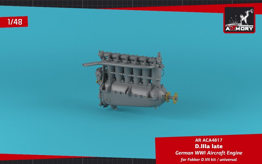 Armory Models ACA4817 German WWI Aircraft Engine mod. D.IIIa 1/48 – immagine 3