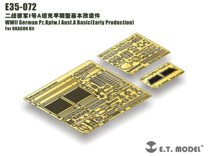 E.T. Model E35-072 WWII German Pz.Kpfw.I Ausf.A Basic(Early Production) (For DRAGON 6289) 1/35