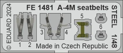 Eduard FE1481 A-4M seatbelts STEEL MAGIC FACTORY 1/48