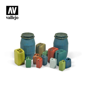 Vallejo SC211 Diorama Accessories Assorted Modern Plastic Drums #2 1/35