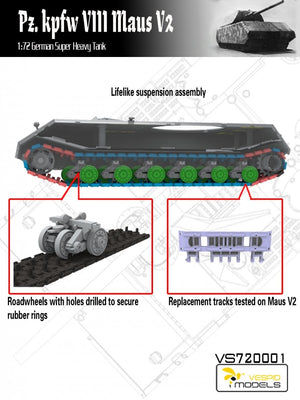 Vespid Models VS720001 Pz.Kpfw. VIII Maus V2 German Super Heavy Tank 1/72 – Bild 2