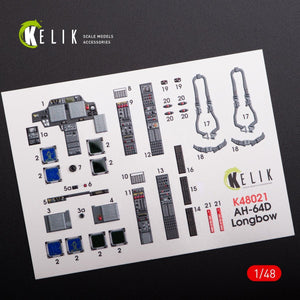 KELIK K48021 AH-64D &amp;quot;APACHE LONGBOW&amp;quot; INTERIOR 3D DECALS FOR HASEGAWA KIT 1/48 – Bild 2