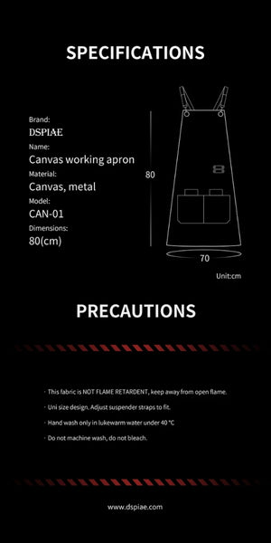 DSPIAE CAN-01 Canvas Working Apron / Płócienny fartuch roboczy – zdjęcie 8