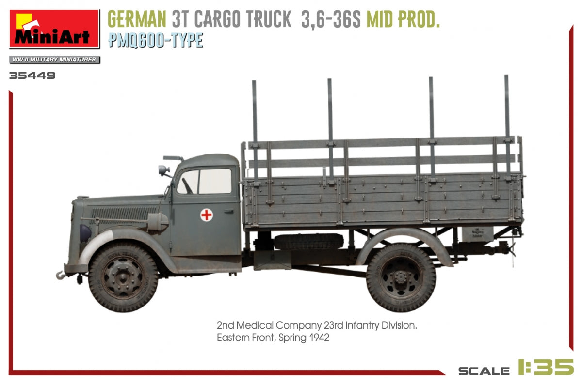 Miniart 35449 Camion cargo allemand 3T 3.6-36S MID PROD. PMQ600-TYPE 1/35 – image 9
