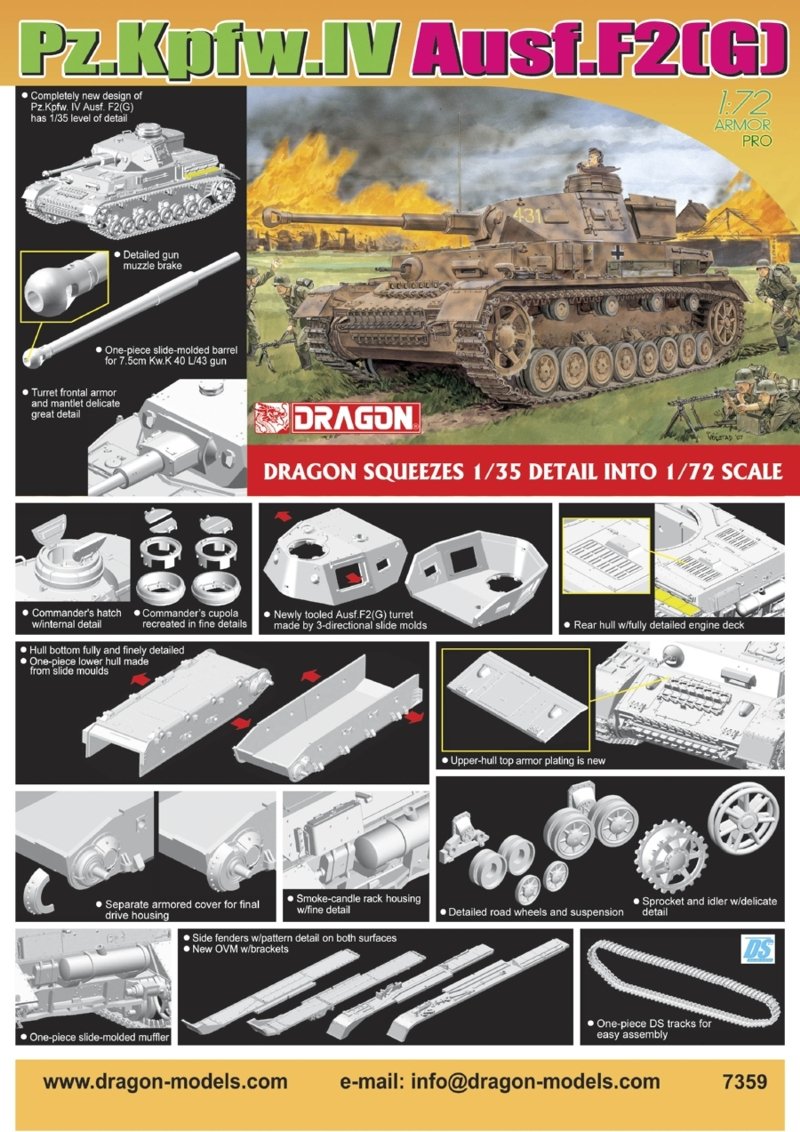 Dragon 7359 German PzKpfw IV Ausf F2(G) 1/72 – Bild 2