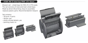 Eduard 672381 MiG-21 wheel bays PRINT EDUARD 1/72