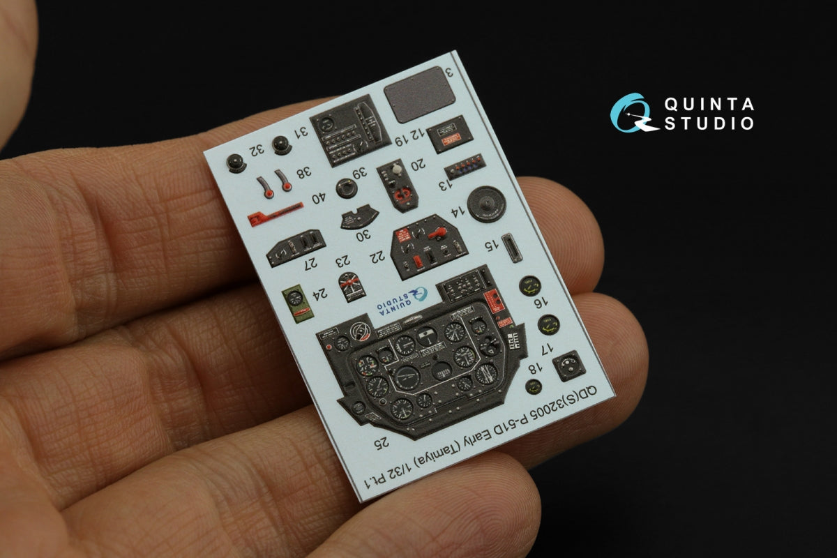 Quinta Studio QDS-32005 P-51D (Early) 3D-Printed coloured Interior on decal paper (Tamiya) (small version) 1/32 – zdjęcie 5