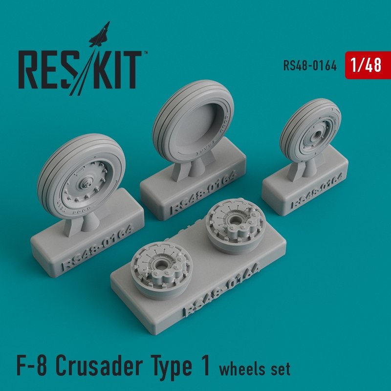 RESKIT RS48-0164 Jeu de roues F-8 Crusader Type 1 1/48