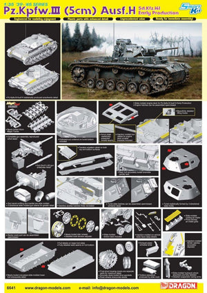 Dragon 6641 Pz.Kpfw.III (5 cm) Ausf.H Sd.Kfz.141 Première production (1/35)  – image 2