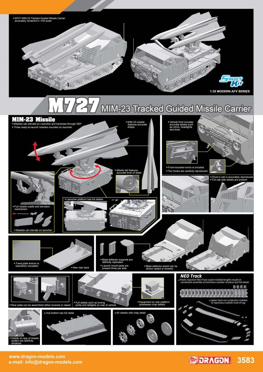 Dragon 3583 M727 MiM-23 Tracked Guided Missile Carrier 1/35 – immagine 2