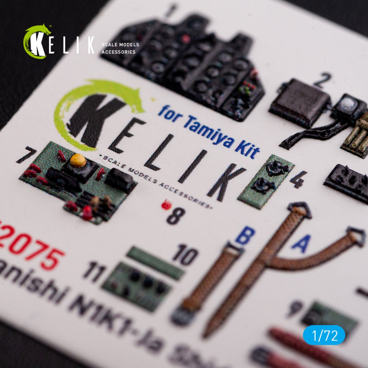 KELIK K72075 N1K1-Ja Shiden Type 11 interior 3D decals for Tamiya kit 1/72 – Bild 5
