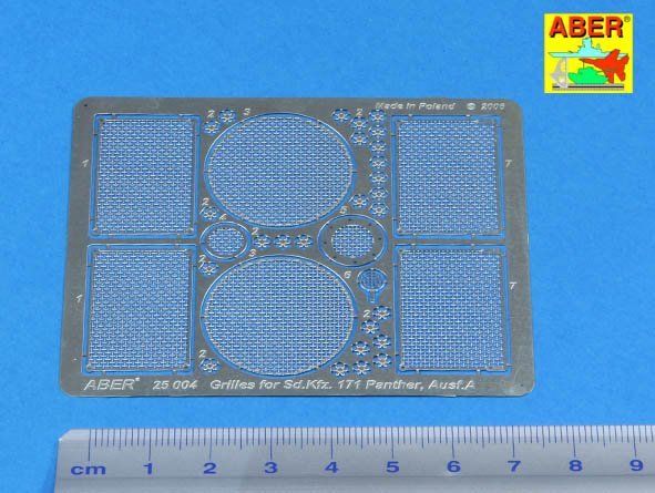 Aber 25004 PzKpfw V Ausf.A/D grilles 1/25 – imagen 2